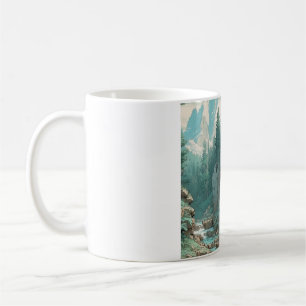 Antiker Bergturm-Becher - Fantasy-Burg Ruinen  Kaffeetasse