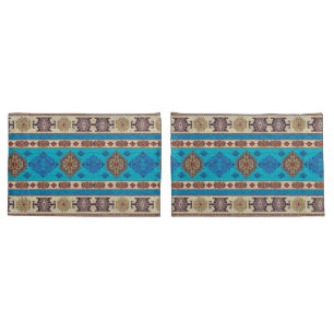 Antiker blauer türkischer Kilim-Teppich Kissenbezug