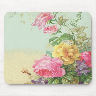 Antiker Blumen-Mauspad Mousepad