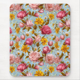 Antiker Blumenprint Mousepad