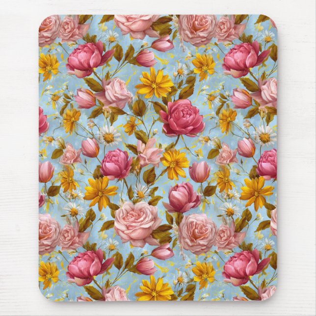 Antiker Blumenprint Mousepad (Vorne)