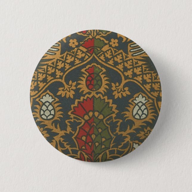 Antiker Blumenstoff (10) Button (Vorderseite)