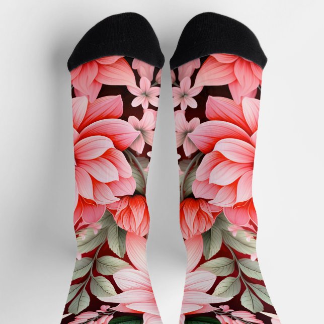 Antiker Botanischer Blütenreicher Blumengarten Socken (Oben)