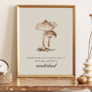 Antiker Botanischer Pilz Poster
