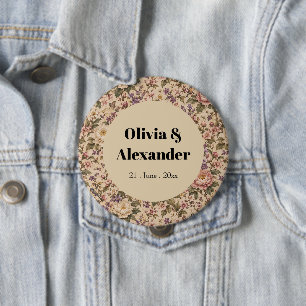 Antiker botanischer Rosengarten & Schmetterlingsmu Button
