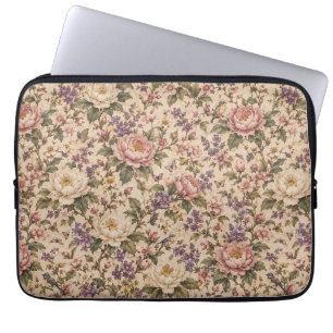 Antiker botanischer Rosengarten & Schmetterlingsmu Laptopschutzhülle