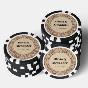 Antiker botanischer Rosengarten & Schmetterlingsmu Pokerchips