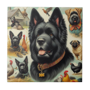 Antiker Bouvier des Flandres nahtlos Fliese