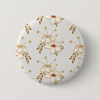 Antiker brauner floraler botanischer Knopf Button