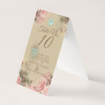 Antiker Brief - Hochzeitkarte für die Tischnummer