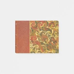 Antiker Bucheinband, verziertes Wirbelmuster Post-it Klebezettel