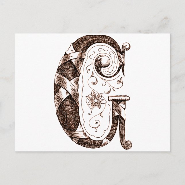 Antiker Buchstabe C Postkarte (Vorderseite)