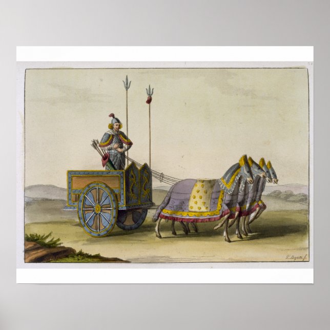 Antiker chinesischer Kriegskariot, von 'Le Costume Poster (Vorne)