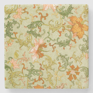 Antiker chinesischer Schmuck Jones Blumen Steinuntersetzer