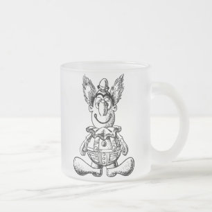Antiker Clown-Glasbecher Mattglastasse