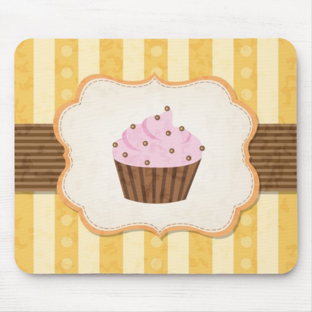 Antiker Cupcake-Hintergrund Mousepad (Vorne)