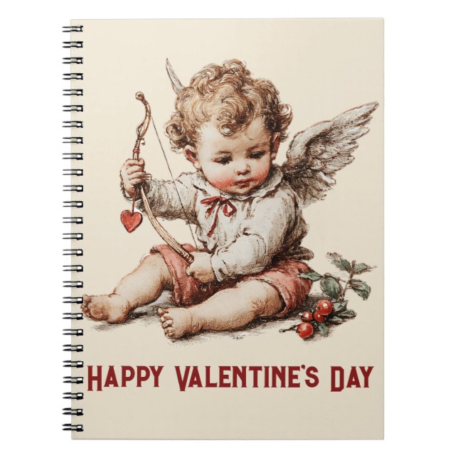 Antiker Cupid mit Herz-Bogen Notizblock (Vorderseite)