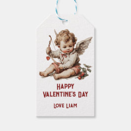 Antiker Cupid mit Herz und Bogen Geschenkanhänger