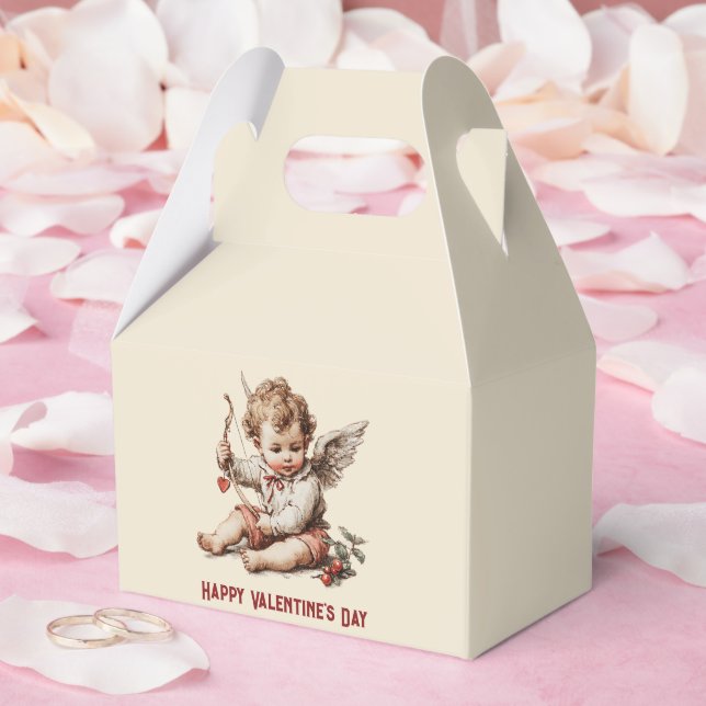 Antiker Cupid mit Herz und Bogen Geschenkschachtel (Hochzeit)