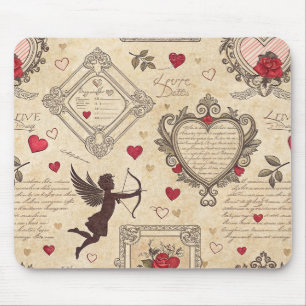 Antiker Cupid-Valentinstag Verzierte Liebe Mousepad