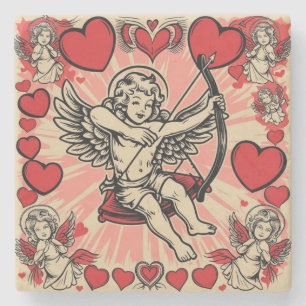 Antiker Cupide Liebe Steinuntersetzer