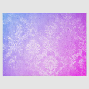 Antiker Damast in lila und rosa mit distressed-Eff Seidenpapier