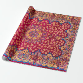 Antiker dekorativer persischer Blumen-Teppich Geschenkpapier