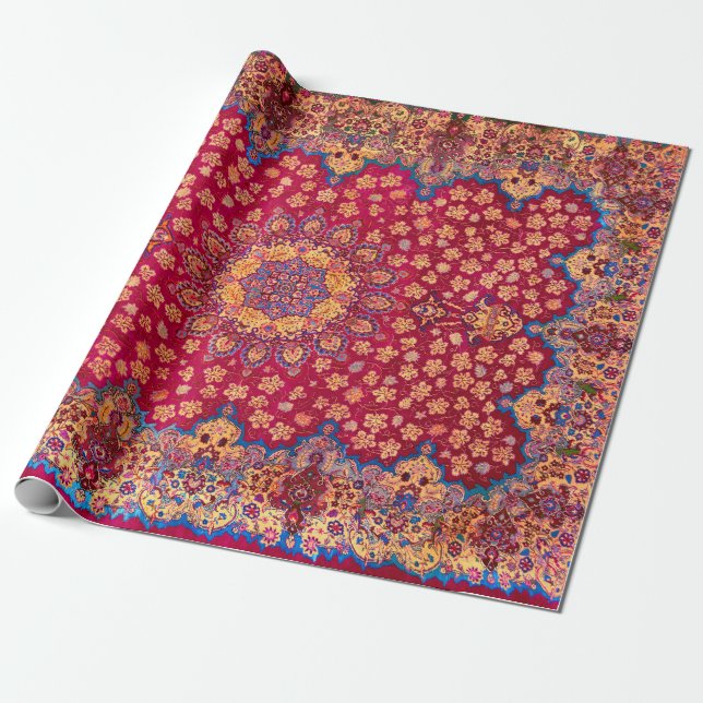 Antiker dekorativer persischer Blumen-Teppich Geschenkpapier (Ungerollt)