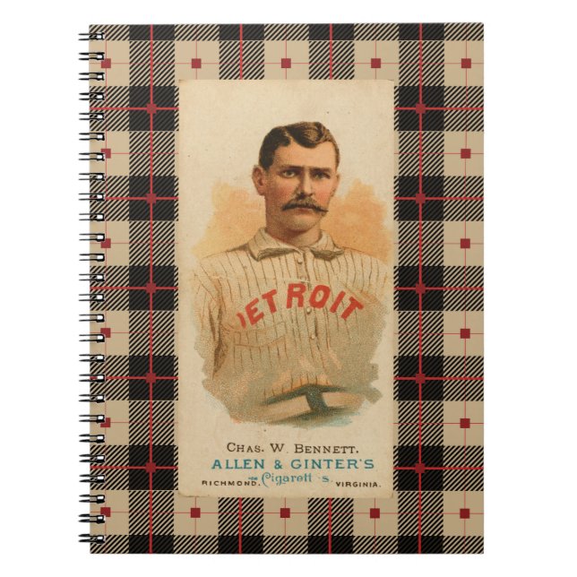 Antiker Detroit Baseball-Player Notizblock (Vorderseite)