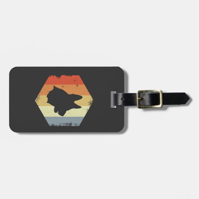 Antiker Deutscher Schäferhund Gepäckanhänger (Vorderseite horizontal)