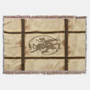 Antiker Drache der Alten Welt auf Faux-Pergament Decke