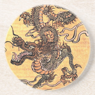 Antiker Drachen-Teppich-Sandstein-Getränkeunterset Sandstein Untersetzer