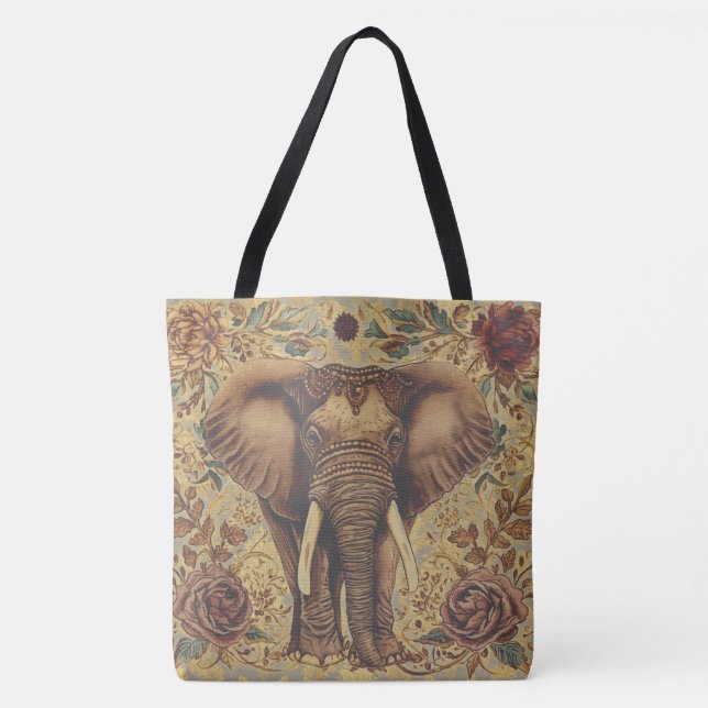 Antiker Elefant, Blumenmuster des antiken Elefante (Vorderseite)