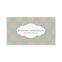 Antiker eleganter Pfirsich-Damaskus-Muster Teal Bl