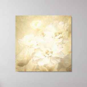 Antiker Elfenbein-Blüten-Leinwand-Kunst-Druck Leinwanddruck