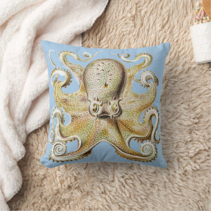 Antiker Ernst Haeckel Oktopus Nautisches Meer Lebe Kissen