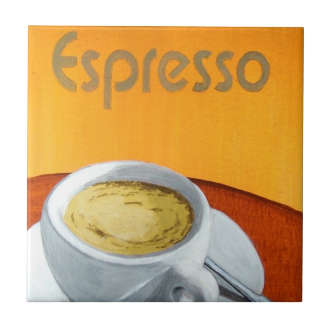 Antiker Espresso-Kaffee Fliese (Vorderseite)
