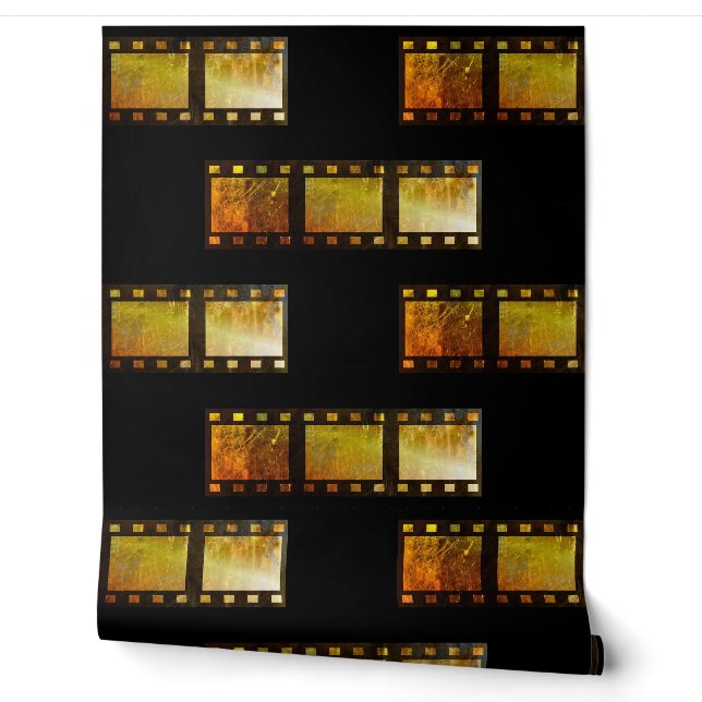 Antiker Filmrollen-Film schwarz gelb gold Tapete (Abrollen)