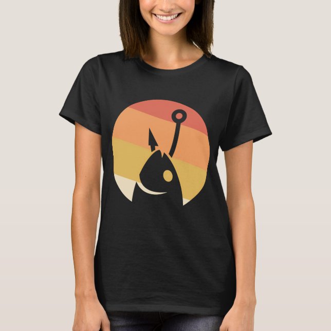 Antiker Fisch am Haken T-Shirt (Vorderseite)