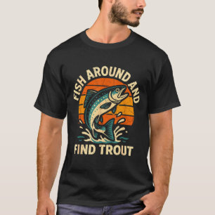 Antiker Fisch ringsum und findet Forellen Angler F T-Shirt