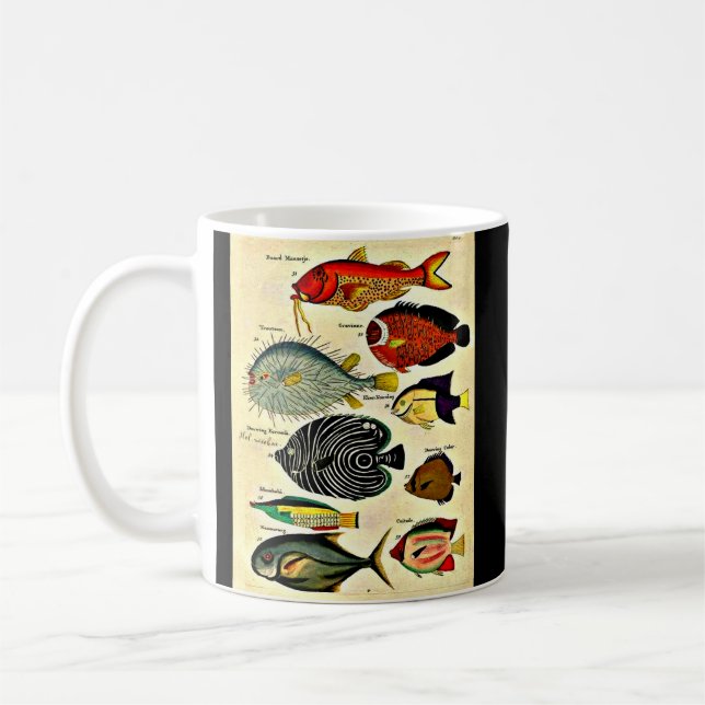 antiker Fischdruck Kaffeetasse (Links)