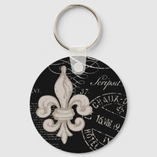 Antiker Fleur-de-Lis-Schlüsselanhänger Schlüsselanhänger