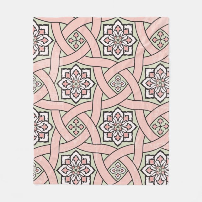 Antiker Fliesenhintergrund, nahtloses Pattern Fleecedecke (Vorderseite)