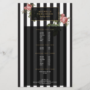 Antiker Floral gestreifter Salon Flyer