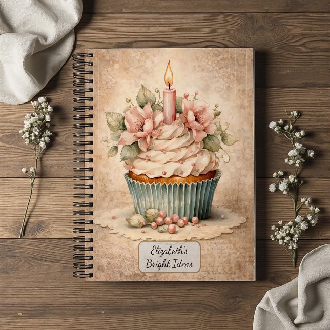 Antiker floraler Cupcake Notizbuch (Von Creator hochgeladen)