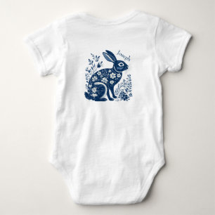 Antiker Floraler viktorianischer Osthase in Navybl Baby Strampler