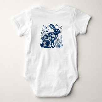 Antiker Floraler viktorianischer Osthase in Navybl Baby Strampler