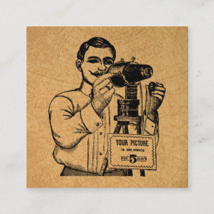 Antiker Fotograf mit Kamera Begleitkarte