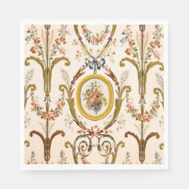 Antiker französischer Rokoko Flora Goldmedaille Serviette