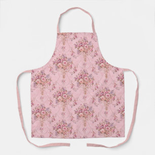 Antiker französischer Rosa Viktorianischer Blumens Schürze